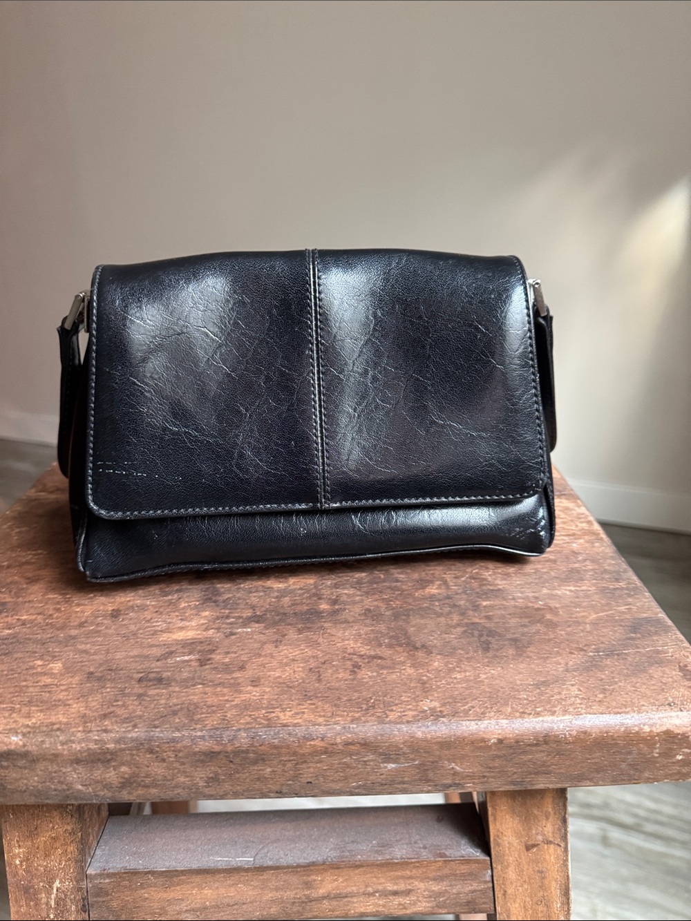 Liz Claiborne Black Leather Crossbody Bag